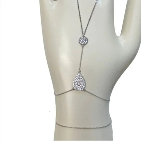 Sterling and Pave CZ Gypsy Finger Bracelet NWT - Picture 2 of 4